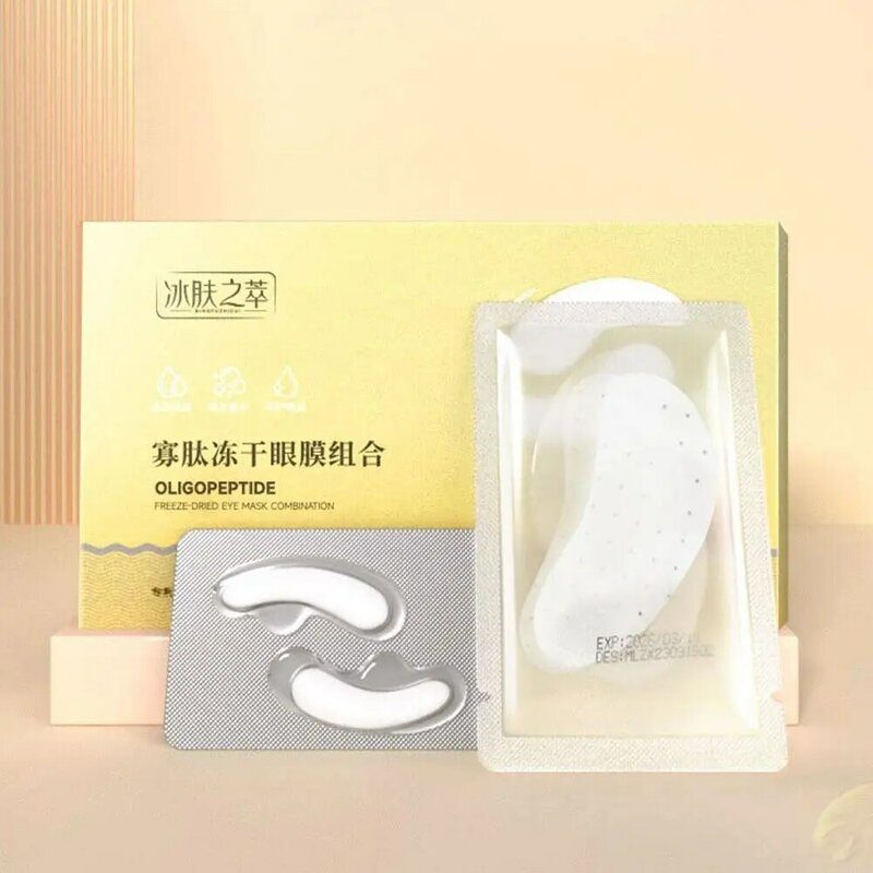 Fully Absorbed Oligopeptide Collagen Freeze Dried Eye Mask 2 Layers Hydrolyze Eyes Patch For Dark Circles Anti Wrinkle