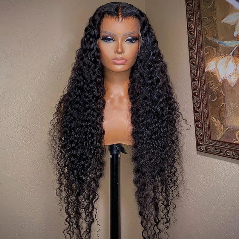 Peluca de cabello rizado para mujer, pelo largo de onda permanente de iones, extensión de cabello negro sintético, resistente al calor, 68cm