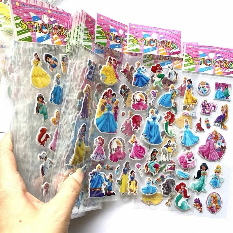 Disney Princess Snow White Adesivos para crianças, Brinquedos engraçados, Desenhos animados bonitos Anime Adesivos, 6 pcs, 12pcs