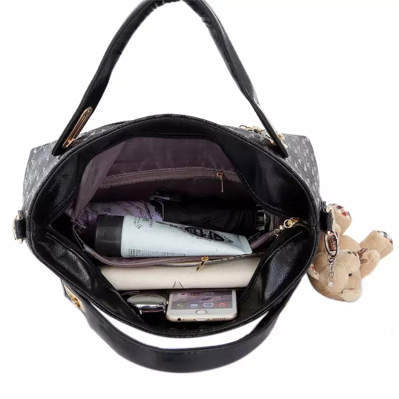 4Pcs/Set Women Bags Sets Elegant PU Leather Handbag Shoulder Bag Fashion Wild Solid Color Messenger Tote Pack Clutch Ladies Bags