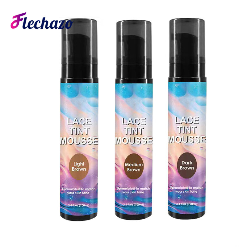 100ML 200ML Lace Tint Mousse For Wigs Melt Lace Dye Mousse Dark Medium Light Brown Lace Tint Foam For Wigs Hairpieces Toupees