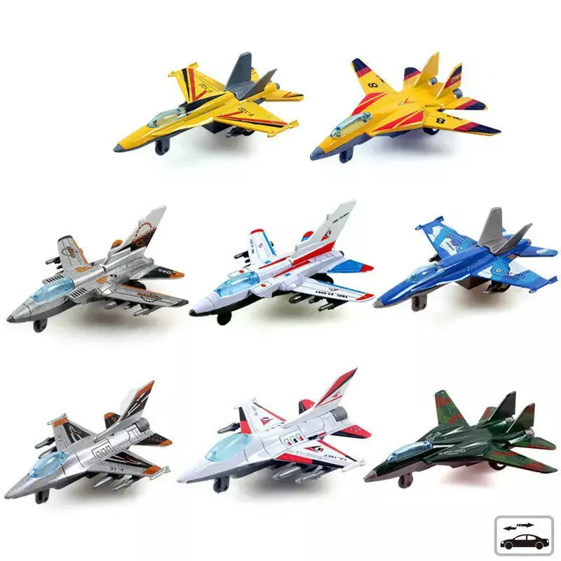 Alloy Pull Back Fighter Simulation Military Aircraft Toy Model