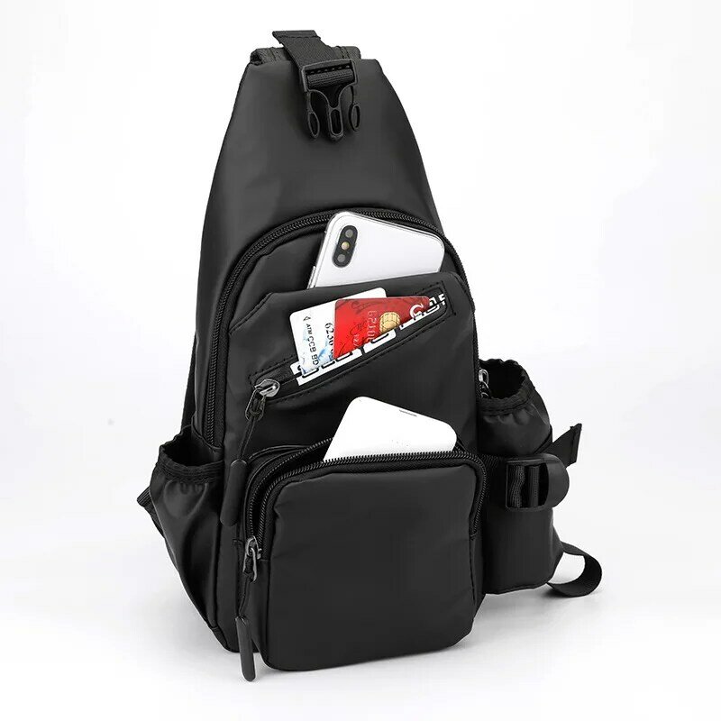 New Men  Crossbody Chest Bag Can Hold Water Jug Casual Shoulder Chest Fashion Brand Sling Biking Riding Bag Waterproof