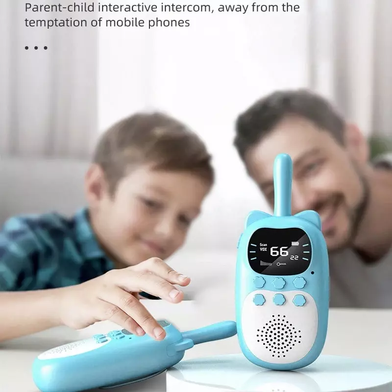 Walkie Talkie portátil recarregável para crianças, Interphone, Presentes de aniversário interativos para criança, 1000mAh, 0.5W, 3km, Transceptor de rádio, 2pcs