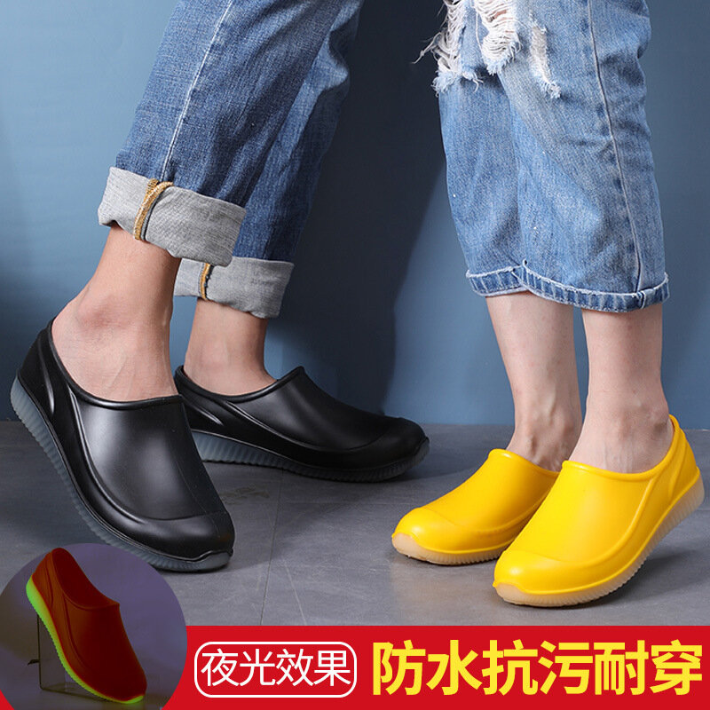 Plus Size 36-45 scarpe da donna piatte primavera autunno Casual scarpe da pioggia mocassini impermeabili in gomma stivaletti da pesca alla caviglia per le donne