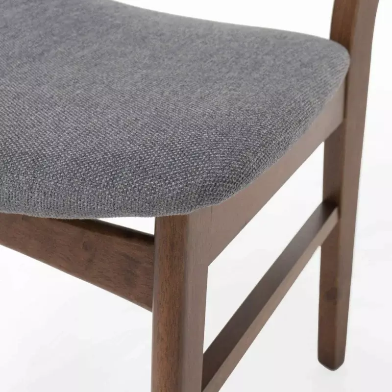 Christopher Knight Home Frances nowoczesne krzesła do jadalni z połowy wieku (zestaw 4), 100% poliestru i guma drewno, ciemnoszary, orzech