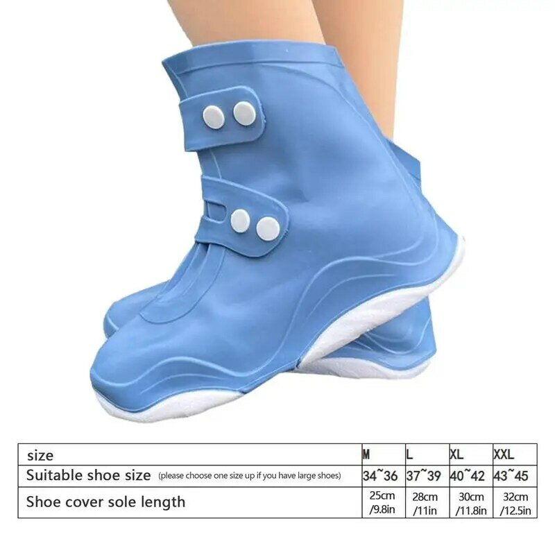 Capa de sapato de chuva reutilizável, Botas resistentes à chuva, Anti Slip, Durável, Fácil mão, Única de camada dupla, Rain Boot Covers for Sneakers