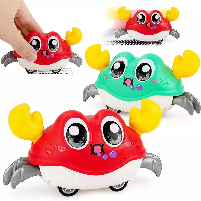 Bonito sensing rastejando caranguejo brinquedos do bebê interativo andando dança evitar automaticamente obstáculos brinquedos para crianças presentes da criança