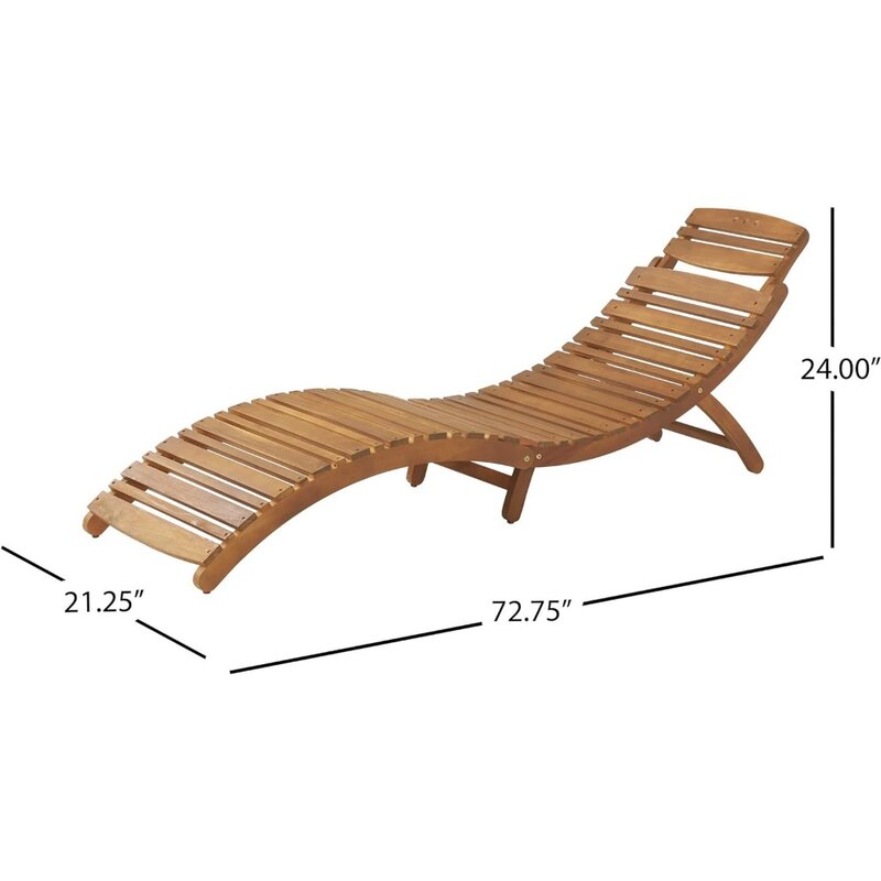 2-Pcs Set Recliner Lahaina Wood Outdoor Chaise Lounge Set Chairs for Living Room Natural Yellow Lounger Furniture