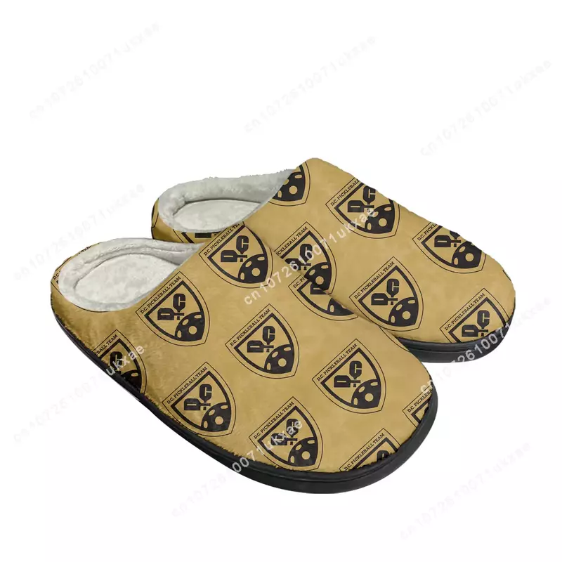 D.C. Домашние хлопковые тапочки для мужчин и женщин PICKLEBALL TEAM pickleball, плюшевая спальня, Повседневная сохраняющая тепло обувь, термальные домашние тапочки DIY