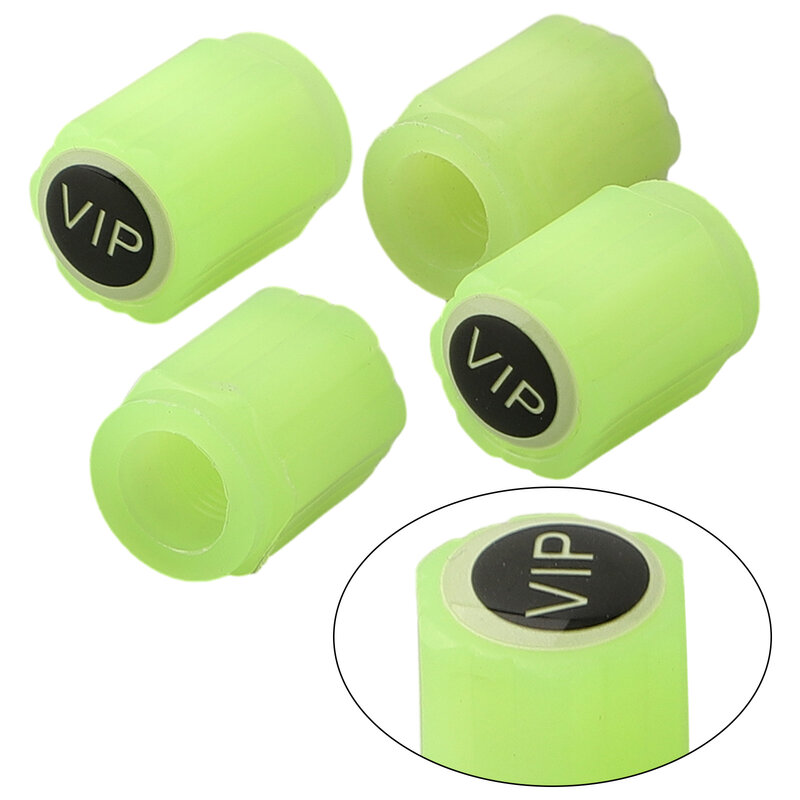 4Pcs Glow-in-Dark Tire Valve Dust Covers, Eye-Catching, Suitable For SUV, Trucks, Bikes, Cars, Comes In Different Colors