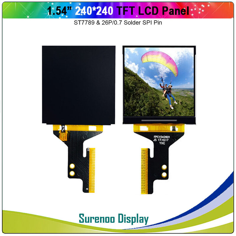Módulo de pantalla LCD TFT MCU de 1,54 pulgadas, controlador integrado ST7789 LCM, serie SPI/8_Bit, 240x240