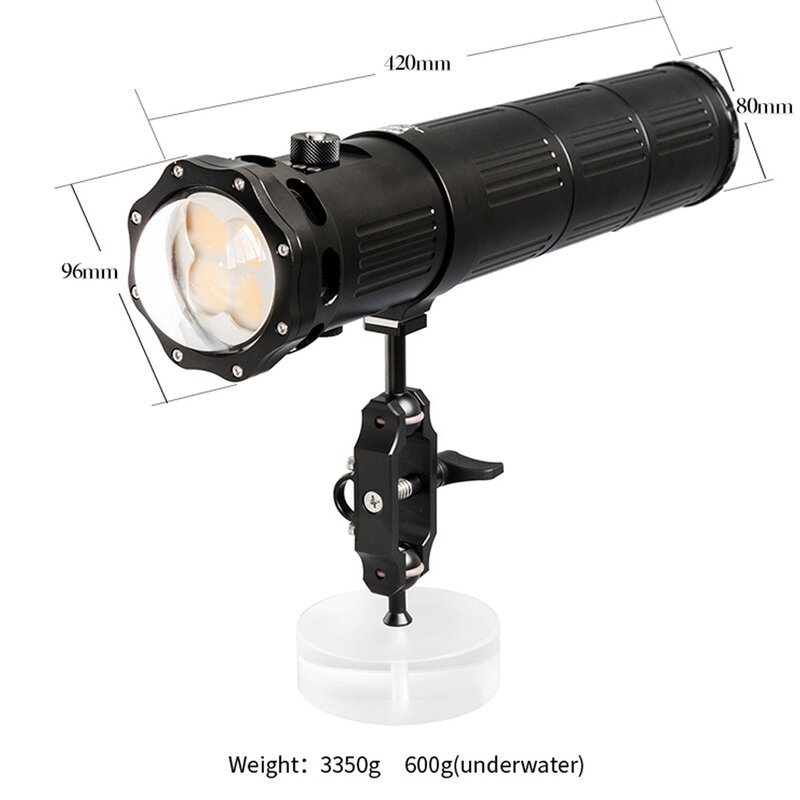 SUPE Scubalamp V12K lampu Selam Bawah Air COB LED Kelas Film lampu foto/Video-24,000 lumen