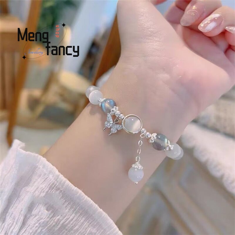 Natural Cat's Eye Butterfly Bracelet Personalized Exquisite Elegant Sexy Young Girls Fashion Jewelry Best Selling Holiday Gift