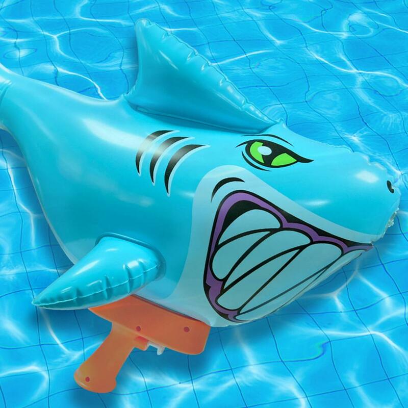Kreatywna lekka prasa kreskówka nadmuchiwany rekin lato wodne zabawki na zewnątrz plaża maluch wodne zabawki lato wodne zabawki