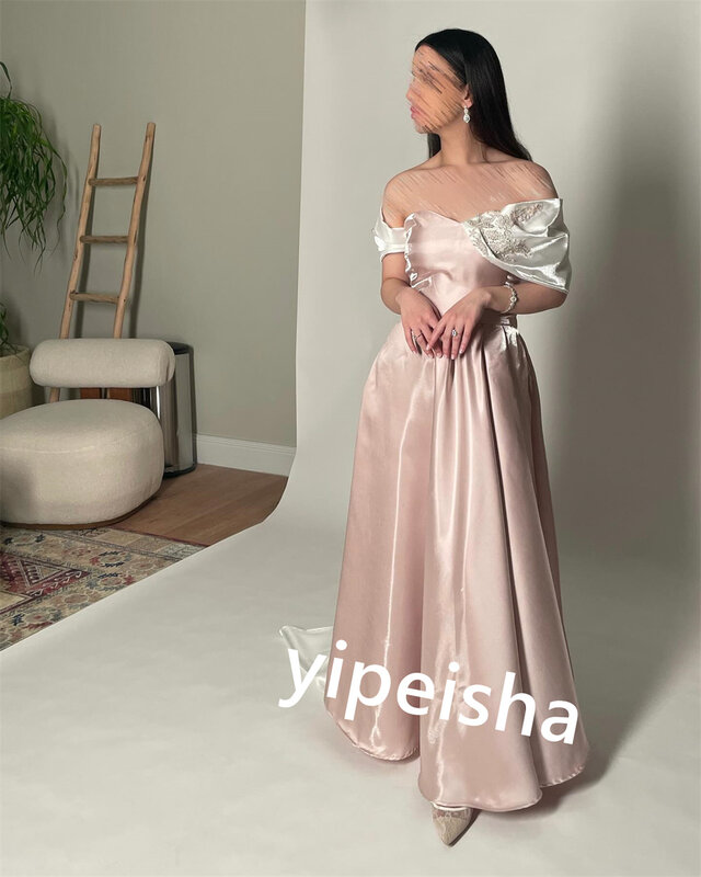 Атласное женское платье трапециевидной формы без бретелек, длинные платья на заказ