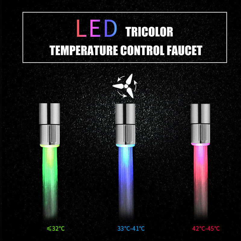 Vòi Phun LED Tiết Kiệm Nước Tập Máy Sục Khí Khuếch Tán Nhà Bếp Cao Cấp Phụ Kiện Lọc Adapter Led RGB Led Vòi