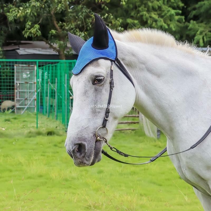 Maschera antimosche Cofano Netto Protezione per le orecchie Copri orecchie per equitazione Protezione per le orecchie per a rete
