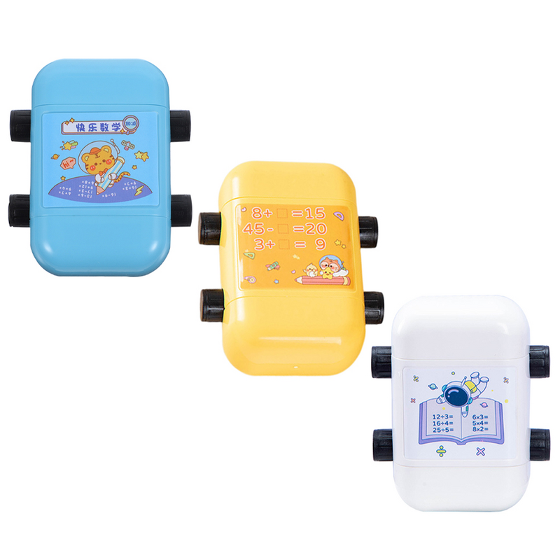 3 Pcs Addition Subtraction Convenient Rolling Stamps Seal Intelligent Roller Teaching Kids Digital Math Questions Maker Child