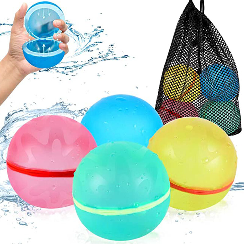 Bolas de agua reutilizables para niños, Globos de agua absorbentes, juguete para jugar en la playa y piscina, favores de fiesta, juegos de lucha de agua