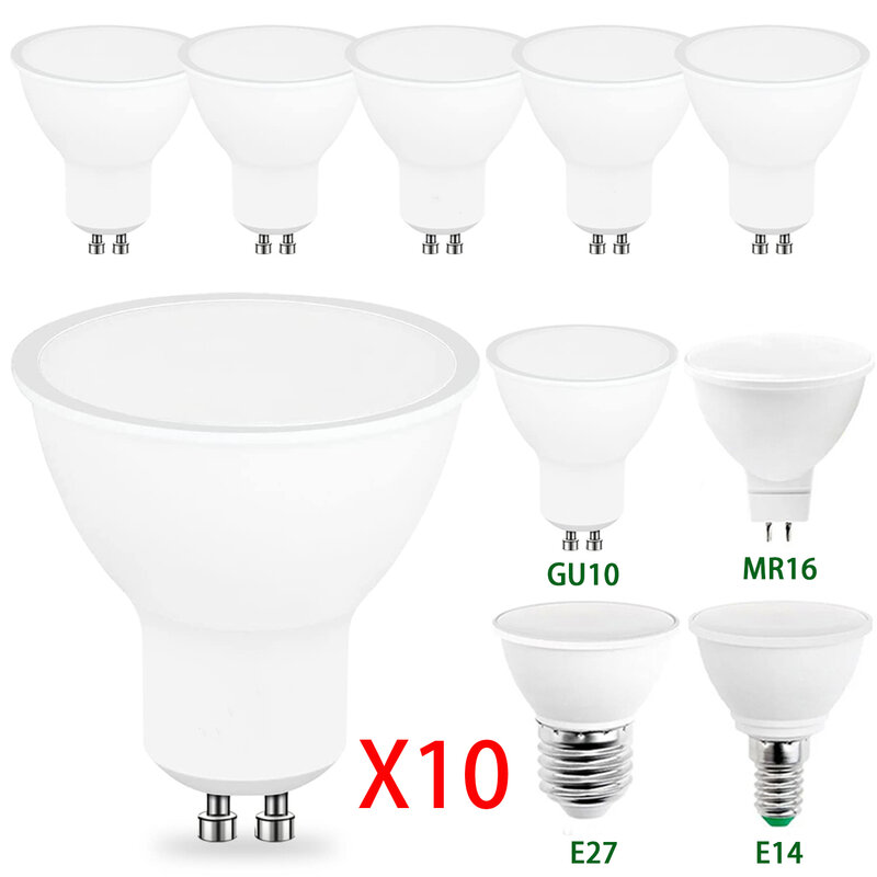 10pcs LED Spot Light 220V 110V GU10 MR16 E27 E14 LED Bulb 12W 9W 6W 3WLED Lamp  Spotlight  Lampada GU5.3 Corn Light Bulb Ampoule