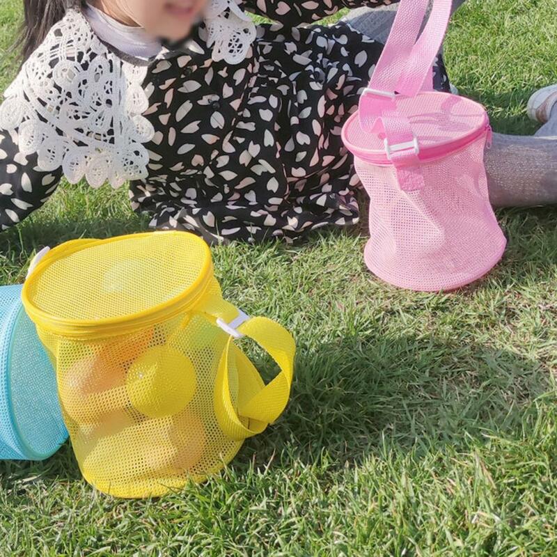 Bolsa de malla de almacenamiento de juguetes para niños, filtro de drenaje, plegable, gran capacidad, conchas marinas, gafas de sol, bolsa de mano para aperitivos