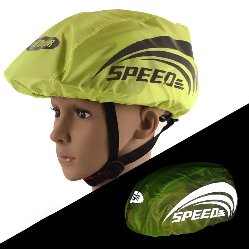 Bicycle Helmet Waterproof Cover With Reflective Strip Cycling Cap MTB Road Bike Helmet Rain Cover Oxford Cloth Protection Cover