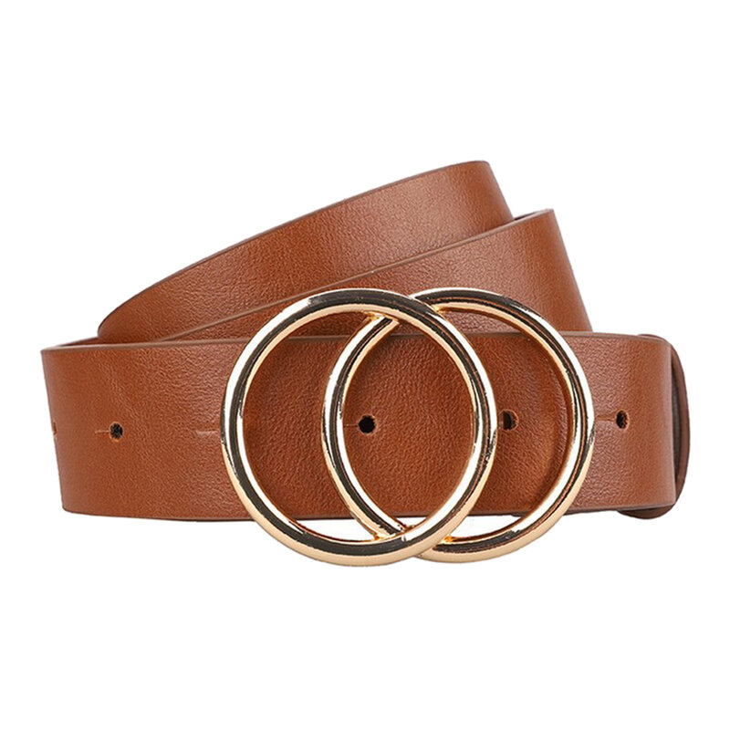 Cinturón de cuero PU para vestido, hebilla de Metal informal, decoración de cintura, 3,4 cm
