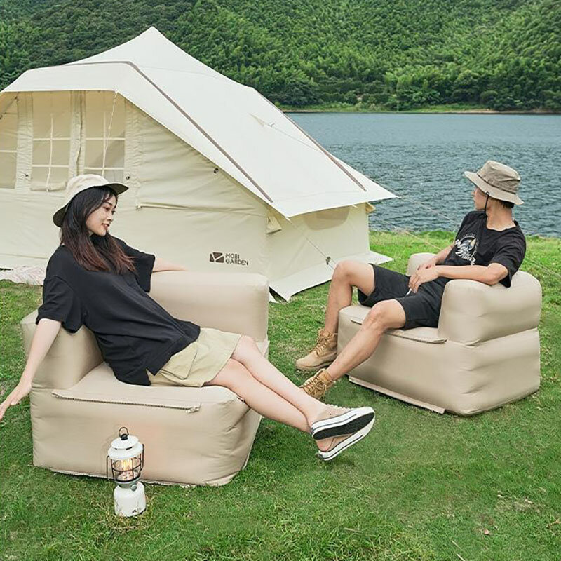 Sofá cama inflable plegable para exteriores, sillón portátil de aire para Patio, Camping, muebles de jardín perezosos