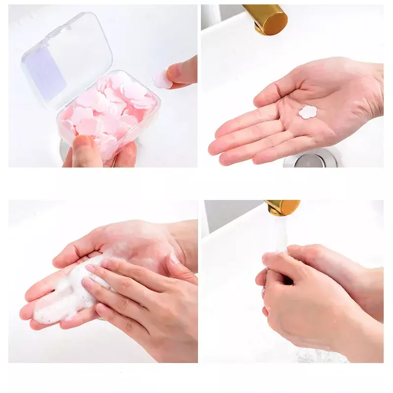Petal Soap Paper Travel Portable Disposable Hand Soap Tablet Children Hand Washing Soap Paper Outdoor Flower-shaped Washing