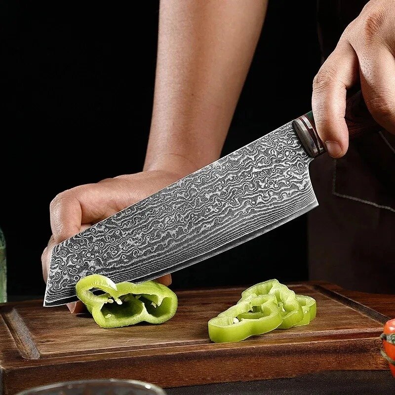 Pisau pengupas pisau Jepang tajam, pisau dapur pisau daging Damaskus baja pisau koki pemotong sayuran pisau memasak
