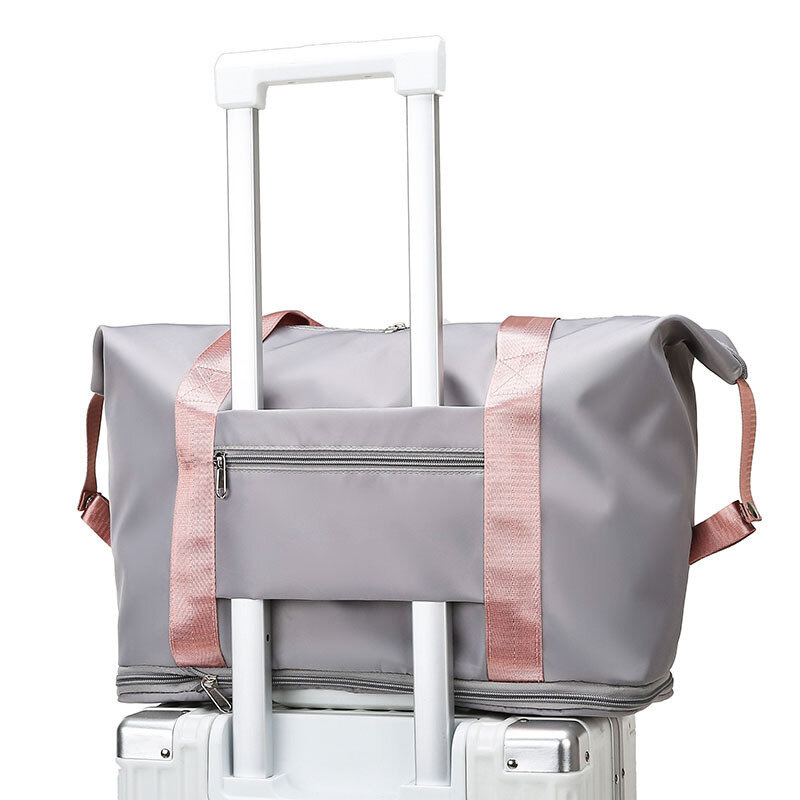 กระเป๋าเดินทางระยะสั้นแบบแยกเปียก-แห้งกระเป๋าใส่อุปกรณ์ออกกำลังกายกระเป๋าใส่อุปกรณ์ว่ายน้ำสามารถพับเก็บได้
