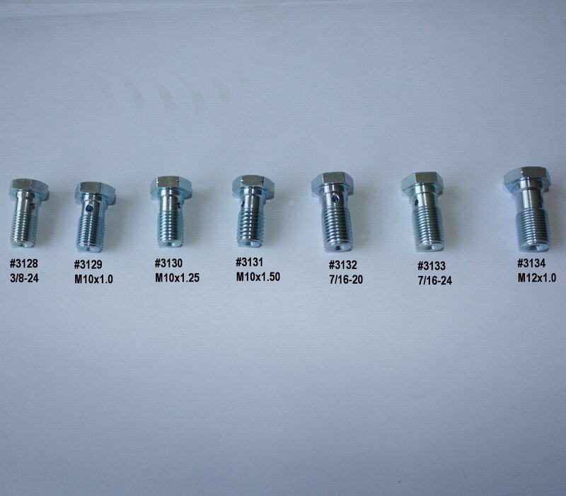 Bulloni Banjo singoli in zinco 3/8-24, M10x1, M10x1.25, M10x1.5, 7/16-24, 7/16-20, M12x1 per Auto/freno motore