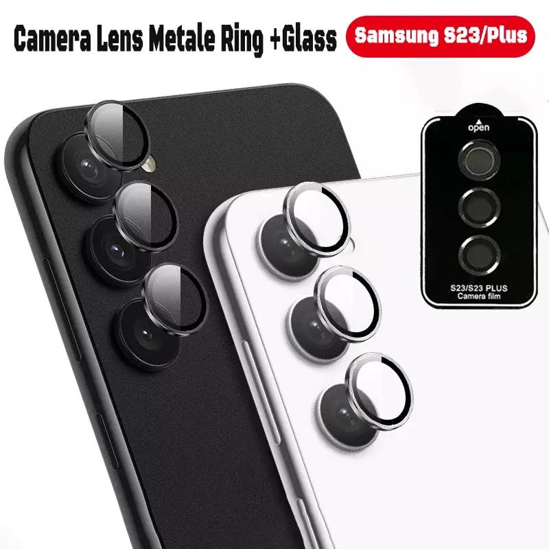 Funda de anillo de lente de Metal para Samsung S23 Plus FE, Protector de pantalla de lente de cámara, cubierta de lente protectora para Samsung Galaxy S24 S23Plus