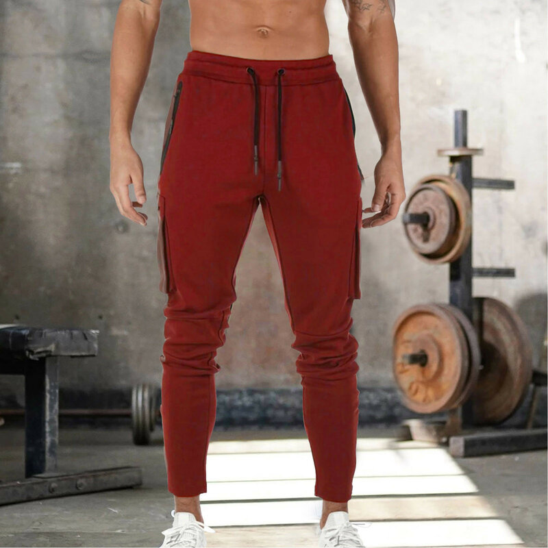 Men Gym Sport Pants Elastic Casual Jogger Pant Quick Dry Running Sweatpants Cargo Trousers Men Hot Selling Clothing Streetwear