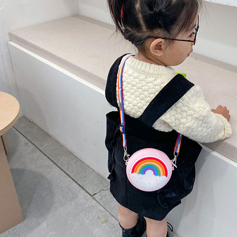 Silicone Messenger Bags para crianças, Grande capacidade, Design bonito, Presentes para meninas