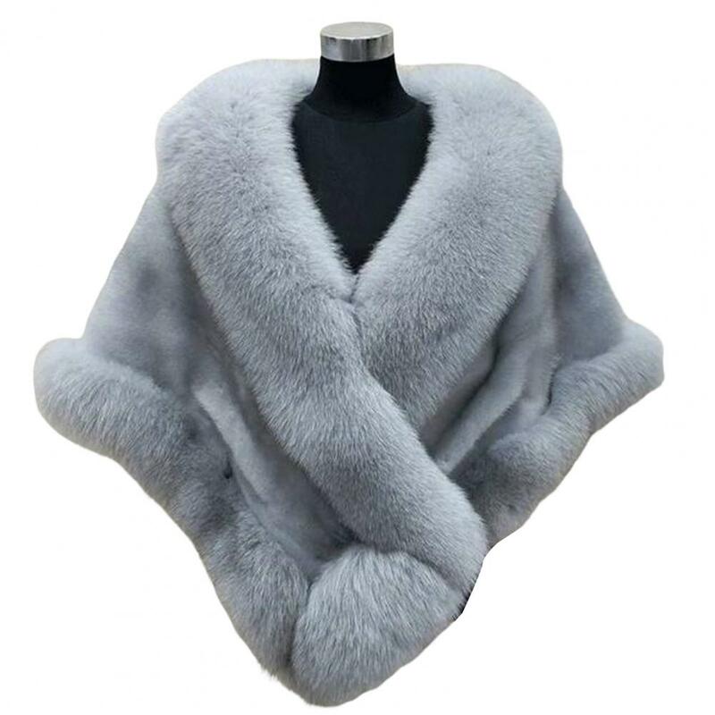 Faux Mink Fox Fur Shawl para mulheres, xale vestido solto, à prova de água, toque fino, moda inverno