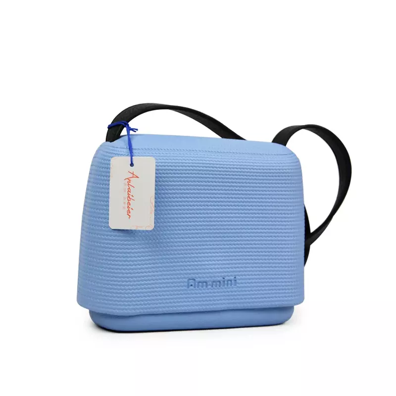 Bolsa de bolso estilo AMbag O Bag feminina, impermeável mini cor doce, correia de couro, bolsa de sílica gel, 2022
