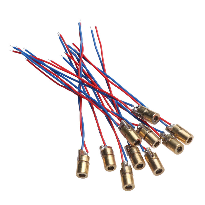 Mini diodos láser de cabeza de cobre de 5 millones de vatios, láser ajustable, módulo de diodo de puntos, 1/3/5/10 piezas, 650nm, 6mm, 3/5V, gran oferta