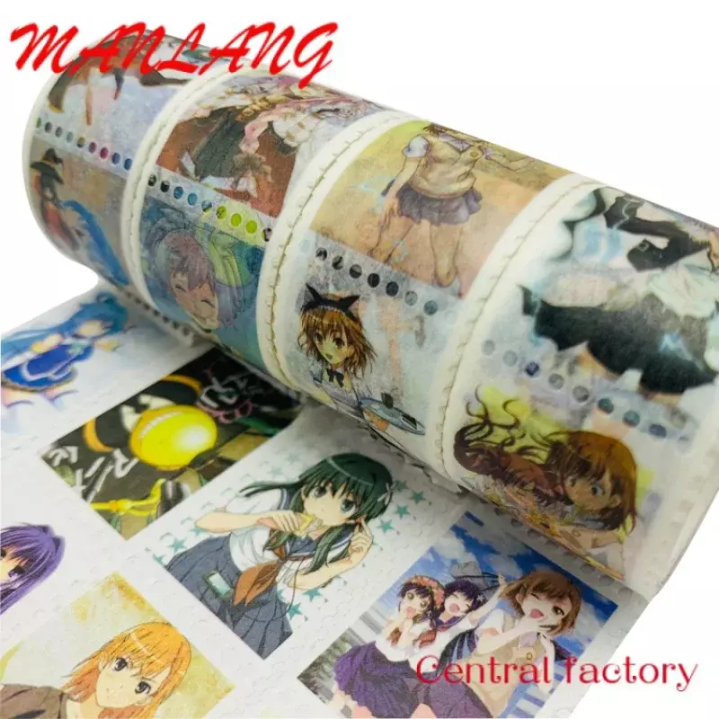 Custom Water Transfer Hot selling 30-60 rolls custom printed stamps self-adhesive washi tape for book decoration