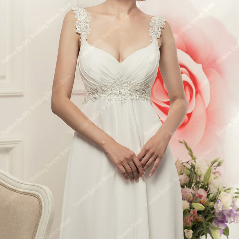Simple Lace Decal Satin Wedding Dress Sweetheart V-Neck Wedding Gowns New Backless Romantic Appliques Princess Vestidos De Novia