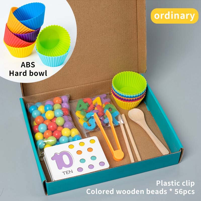 Montessori Mathematics Props Baby Digital Cognitive Pairing Puzzle Puzzle Igenious Ingenious Pearl Children's Fine Action Toys