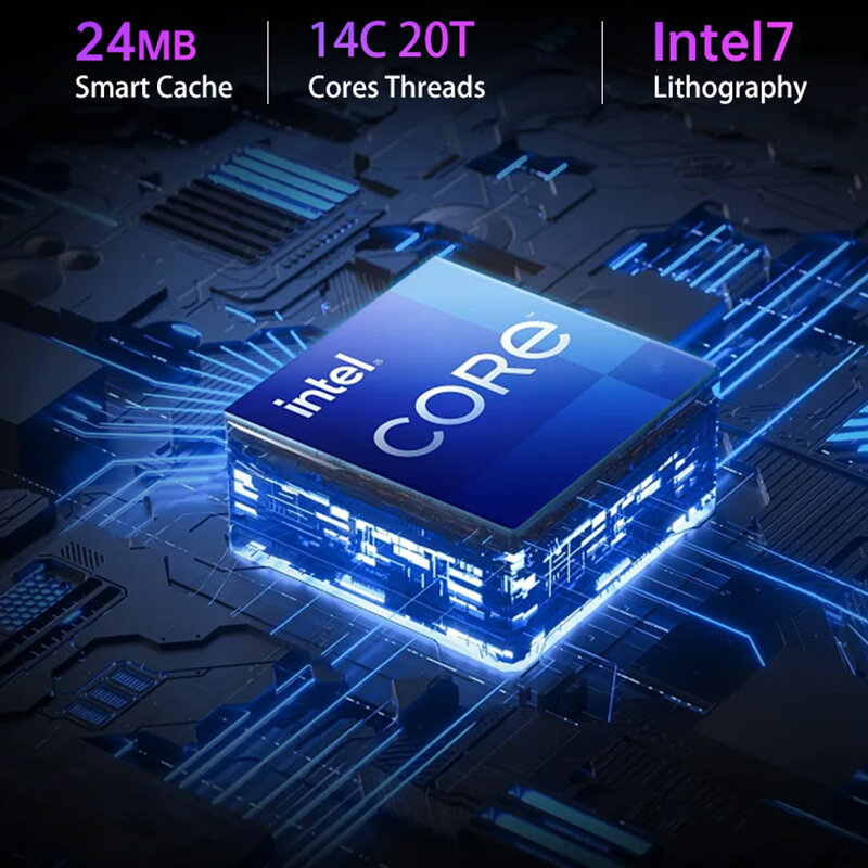 MOREFINE-Mini PC S600 13900H, ordenador portátil para juegos, Intel 13TH Gen 13700H, 2 x DDR5, 2 x NVMe, 2x2,5G, WiFi6