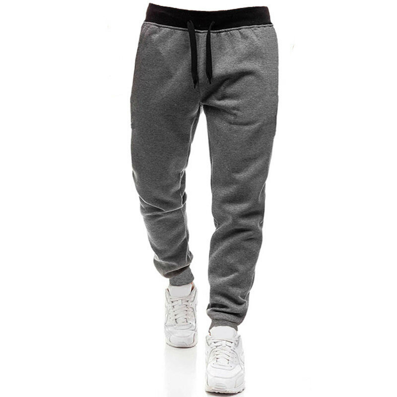 Loose Casual Pants Men Solid Lace Up Casual Sweatpants Male Trousers Brand Fashion Men Joggers Workout Pants With Pocket