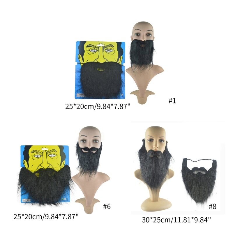 Accessoires déguisement barbe d'halloween, moustache, fournitures fête noël, bricolage
