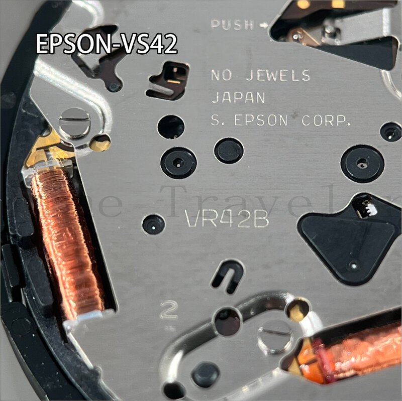 Движение VS42 Epson VS42, движение epson, размер механизма 11 1/2 дюйма, три стрелки, дата 3:00, аксессуары для EPSON Eco-Drive