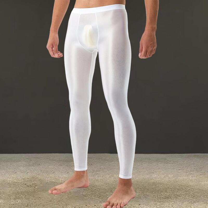 Leggings Slim Fit Soyeux et Lisse pour Homme, Solide et Respirant, Haute artificiel asticité, Poudre de Bulge U Convexe, Doux et Confortable