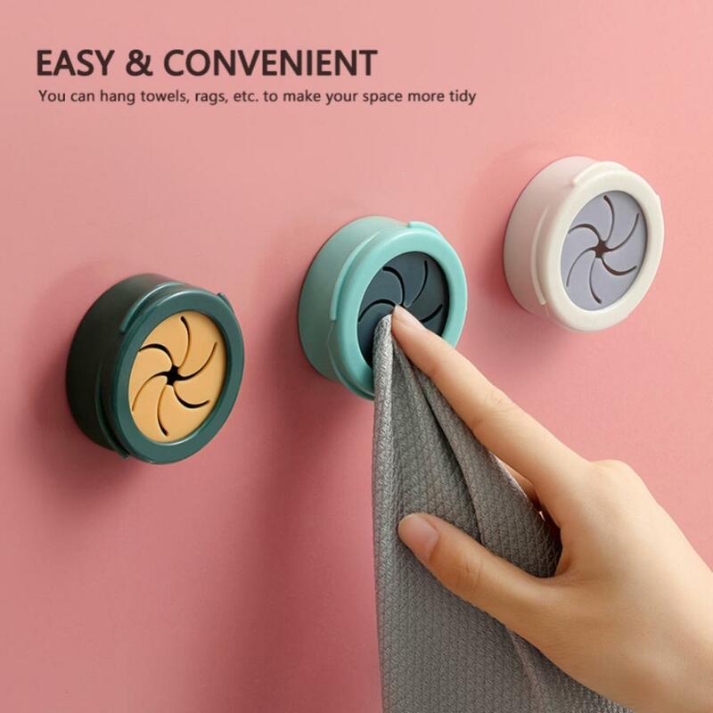 2/4/6PCS Towel Plug Holder Self Adhesive Wall Mounted Kitchen Rags Hook Storage Rack Waterproof Bathroom Towel Dishcloth Clip