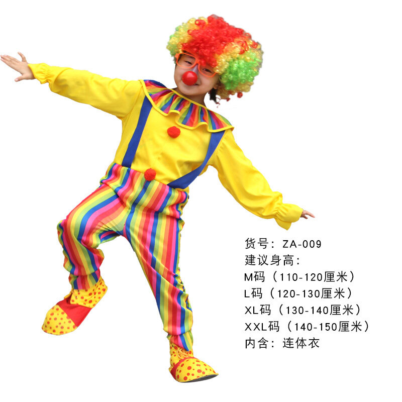 Новый костюм клоуна на Хэллоуин, веселые Костюмы Клоуна, Рождественский костюм мальчика, девочки, Джокера, карнавальный костюм клоуна без парика