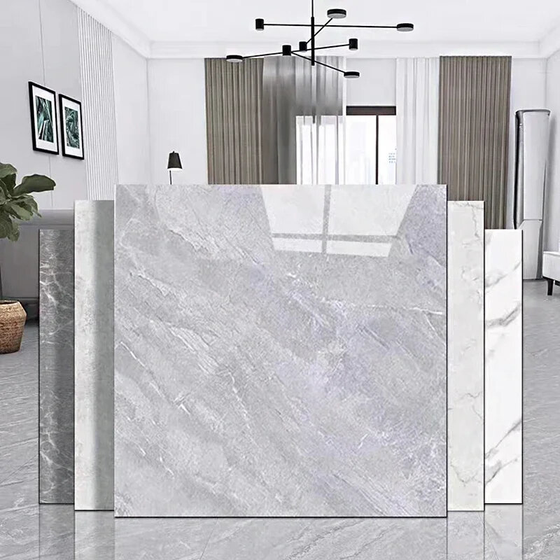 Auto-adesivo impermeável mármore piso adesivo, papel de parede, chão decoração, banheiro, sala de estar, renovação decalques, 10pcs